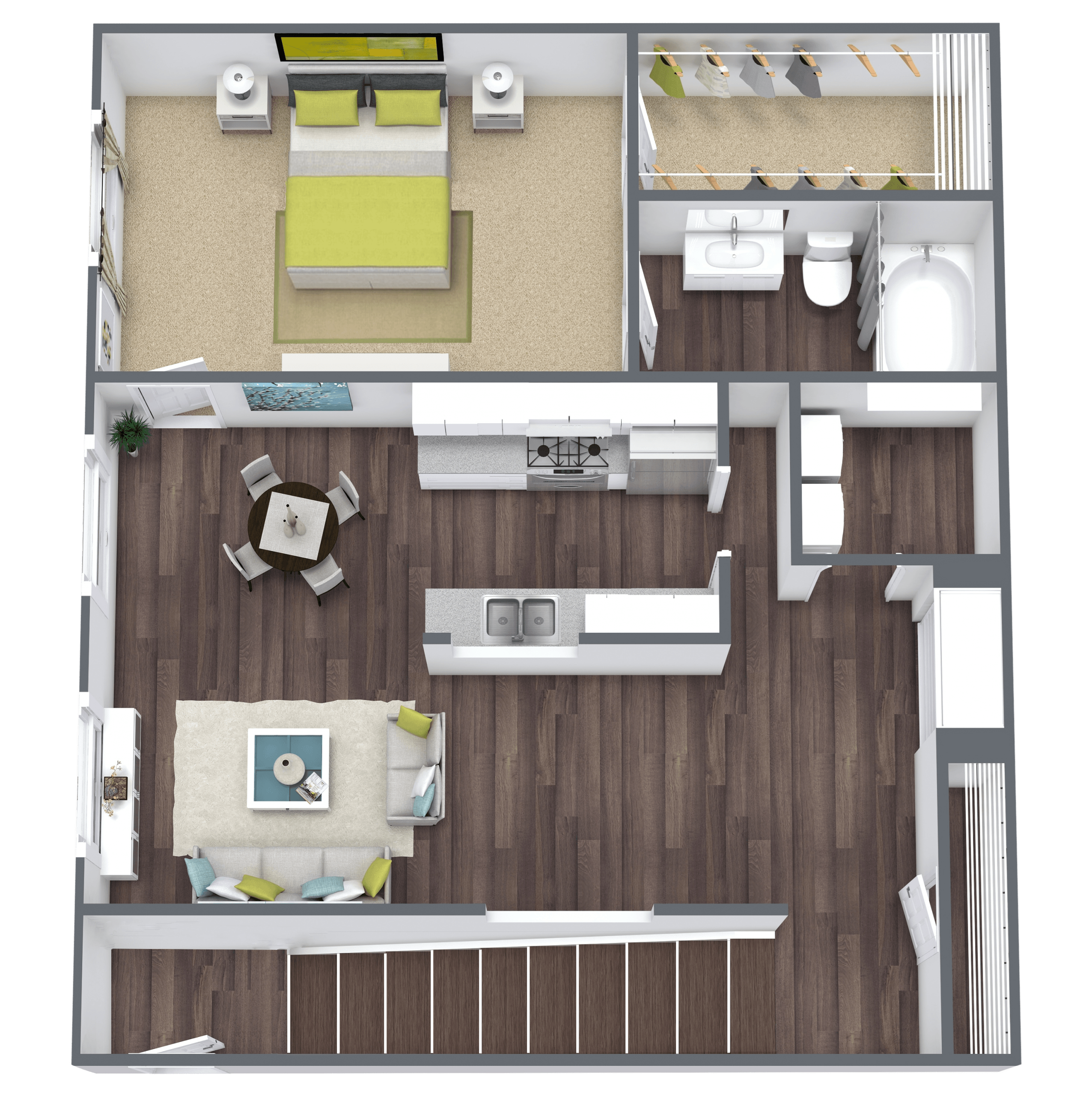 A5: 1 Bed 1 Bath floor plan